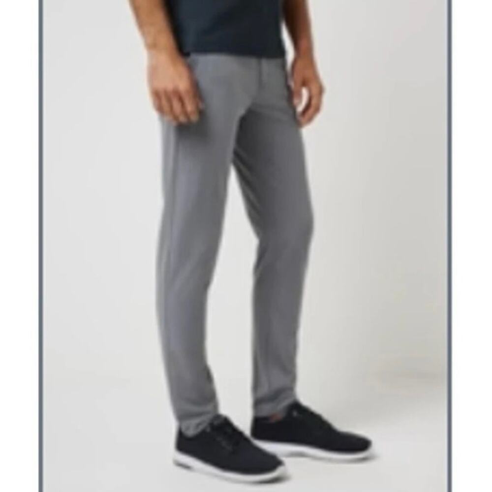 Travis Mathew Golf Pants Gray Open to Close Tech Chino Tapered Mens 35 31 - Picture 3 of 14